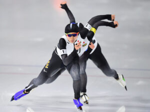 【写真】スピードスケート女子団体パシュート　五輪新記録で金メダル