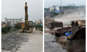 広東省で修繕工事中の橋が崩落　当局「取り壊し工事」