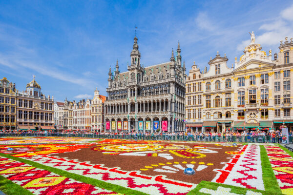 40万本の花で作った巨大な花絨毯 = ベルギー