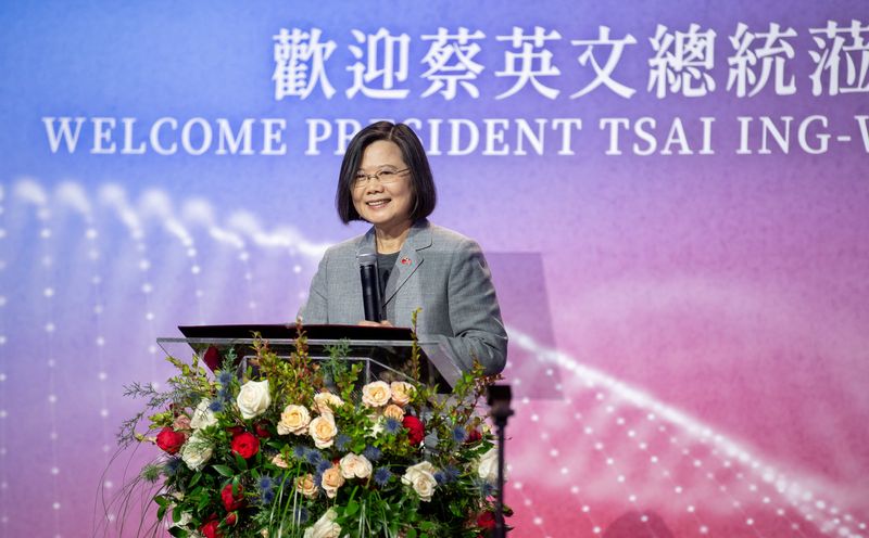 台湾総統、中国が「意図的に緊張高めている」と批判　ＮＹで講演