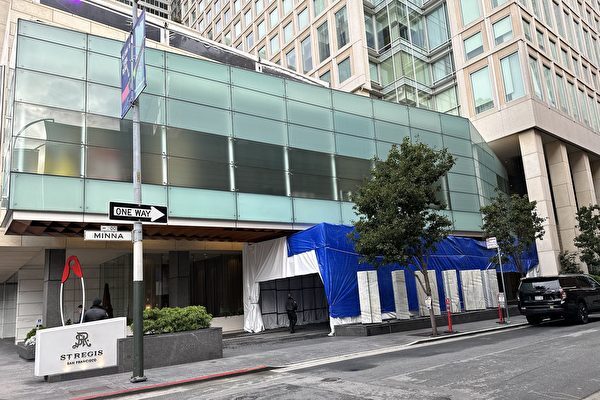 「まるで葬儀場のようだ…」　中共党首の宿泊ホテル前に白いテントを設置