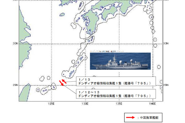 情報収集艦、沖縄本島と宮古島の間で往復　中共艦船活動活発化