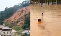 「百年に一度」豪雨…地滑り、洪水で「一面海のよう」＝広東省