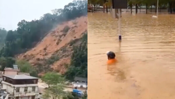 「百年に一度」豪雨…地滑り、洪水で「一面海のよう」＝広東省