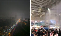 「昼なのに夜であるかように真っ暗」　駅全体がまるで「巨大な水簾洞」＝中国湖南省