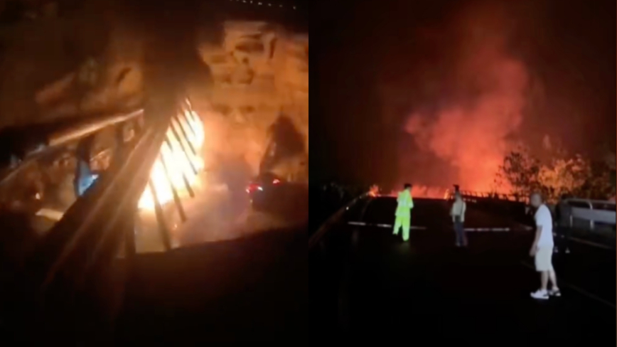 高速道路が陥没　車両18台が落下19人死亡　目撃者が語る恐怖の瞬間＝広東省