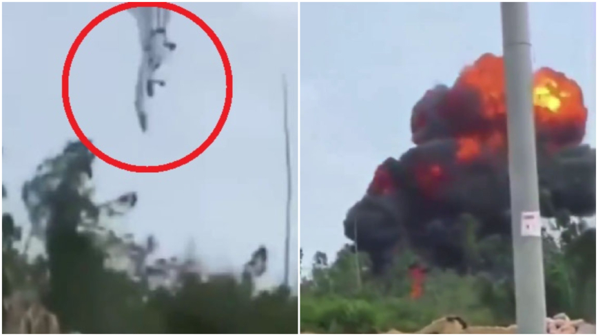 中国軍の戦闘機が海南省の「民宅近く」へ墜落し爆発【動画あり】