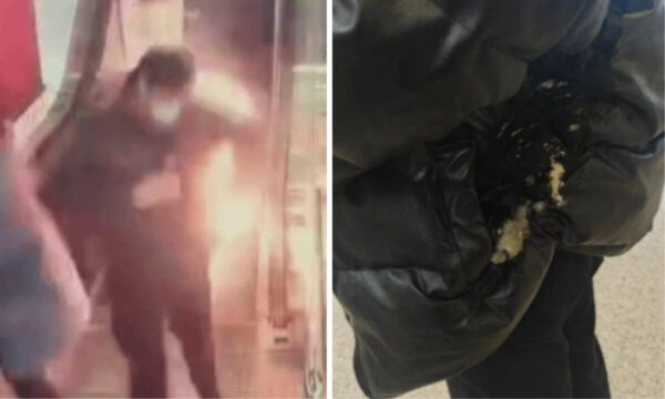 上海の地下鉄ホームでモバイルバッテリー発火