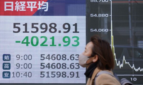 株急落　一時4200円超安に　株・円・債券「トリプル安」