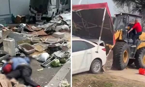 社会報復は陳情者によるものか 重機が市場に突入＝中国北京