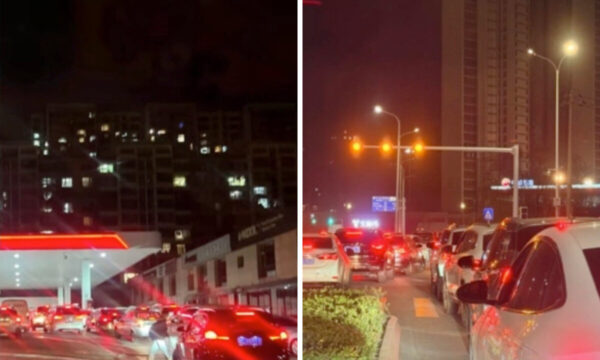 中国ガソリン価格6回目の値上げ 上海で給油に長い列